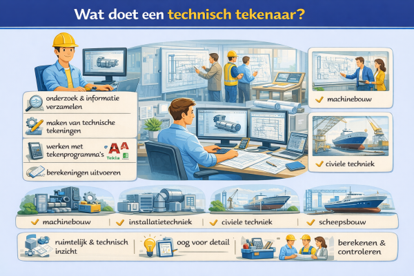 Alles over het beroep technisch tekenaar Wat doet een technisch tekenaar